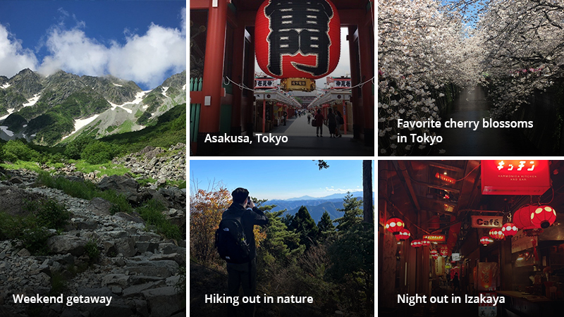 Collage of Sadafumi Takahashi's favorite things.