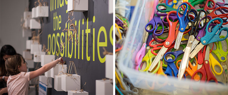 The JPMorgan Chase Center for Creativity is a community hub that encourages visitors to pursue their own creativity through collaborative activities.