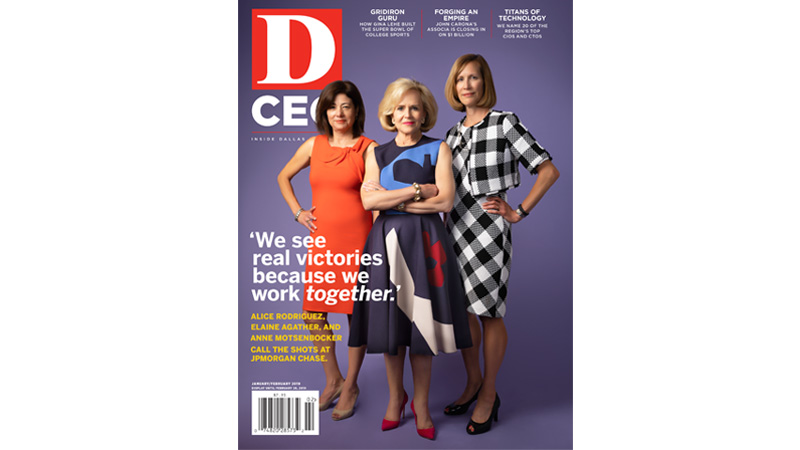 D CEO Magazine Cover featuring Elaine Agather, Anne Motsenbocker and Alice Rodriguez