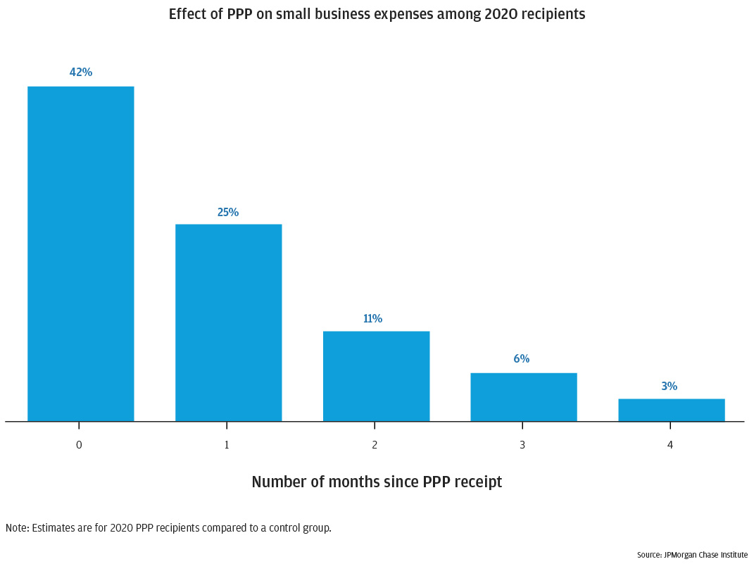 Figure 1: Effect of PPP loans on small business expenses among 2020 recipients