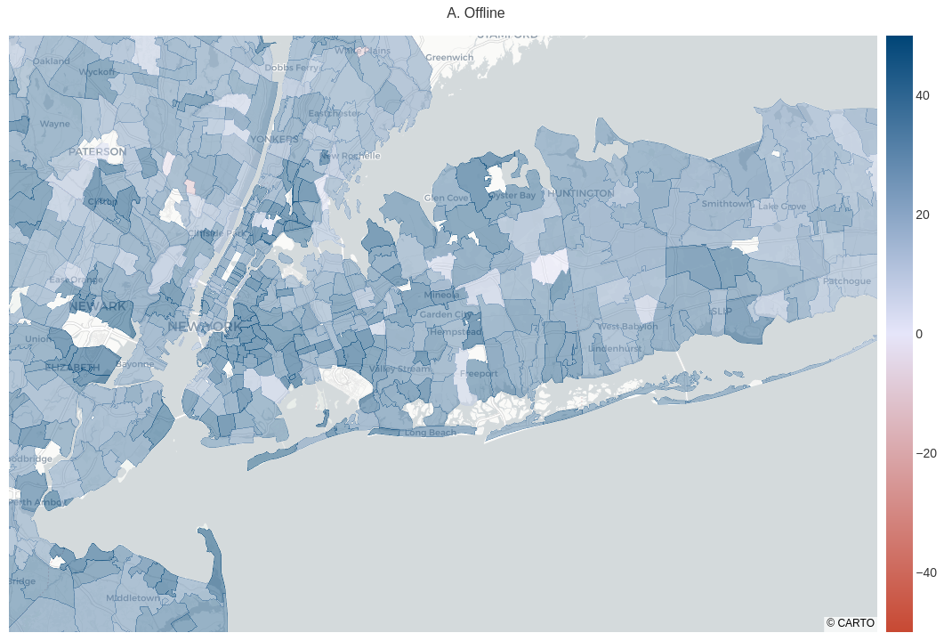 Infographic describes about NYC metro area offline grocery spend shows differential growth across neighborhoods