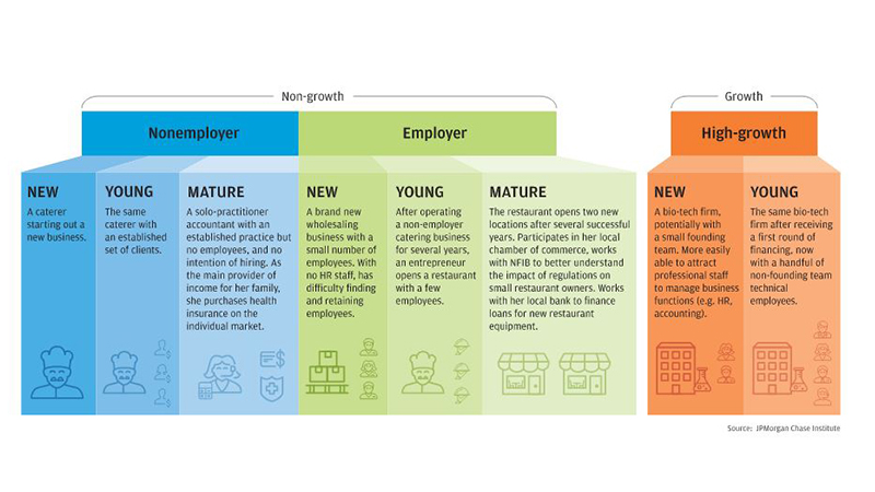 Infographic describes about examples of small business segments