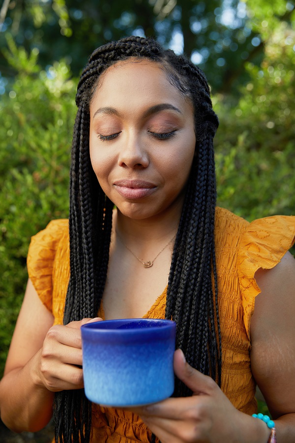 Nadine Joseph with Herbal tea