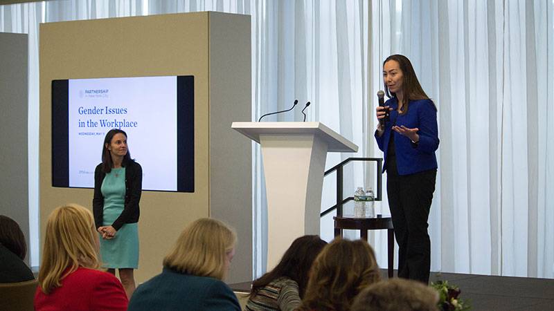 Julie Goran and Kweilin Ellingrud, partners at McKinsey & Co. present research findings on gender equality in the workplace