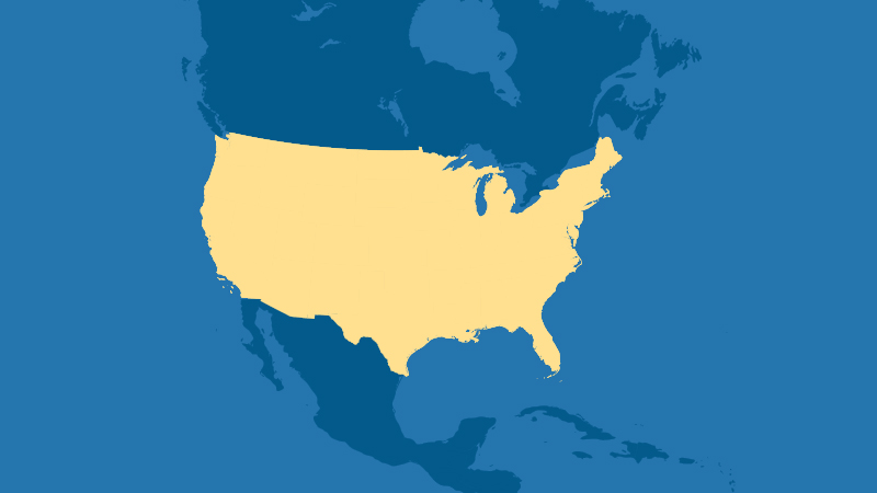 map highlighting the United States