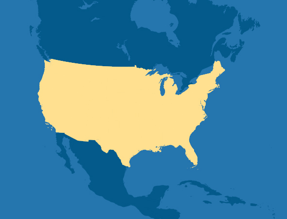 map highlighting the United States