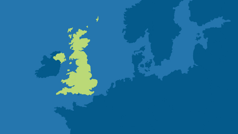 map highlighting the United Kingdom